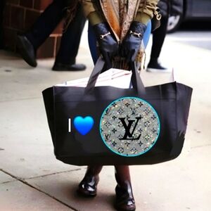 HANDMADE JUMBO canvas SHOPPER / SHIPPER tote. Also available with other desigs